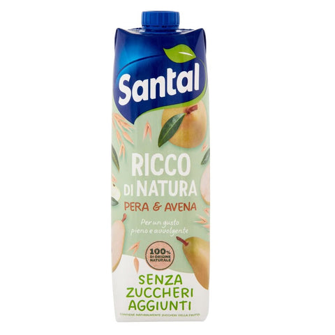 Parmalat Santal Ricco di Natura Succo di Frutta Pera e Avena Pear and oat fruit juice with no added sugar 1000ml