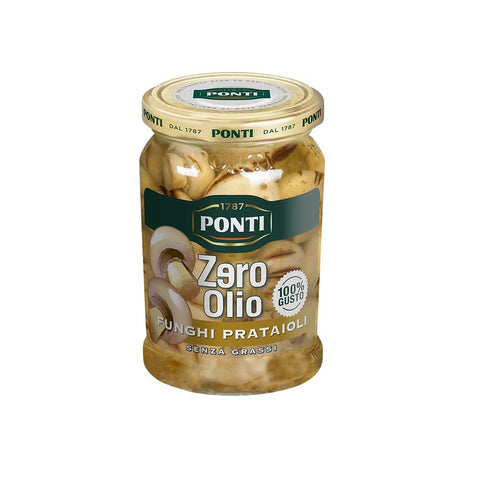 Ponti Zero Olio Funghi Prataioli Field mushrooms No oil Fat-free mushrooms 300g glass