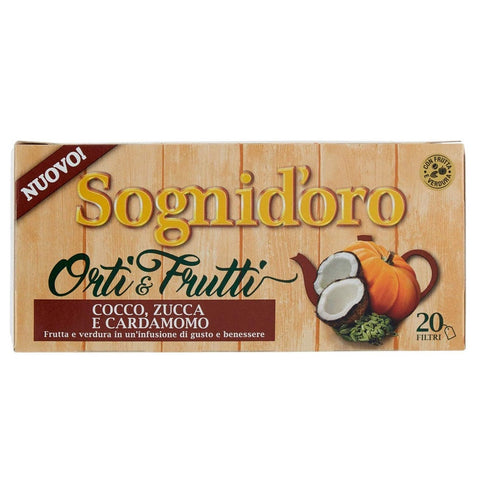 Star Sognid'oro Orti&Frutti Pumpkin Infusion, Coconut and Cardamom Each pack contains 20 filters of 2.5g