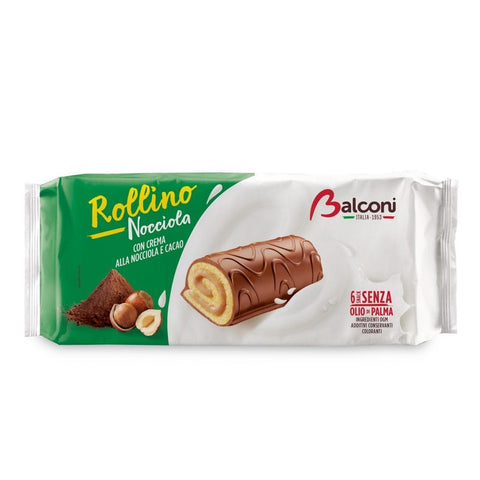 Balconi Rollino Nocciola italian hazelnut snack 6x37g - Italian Gourmet UK