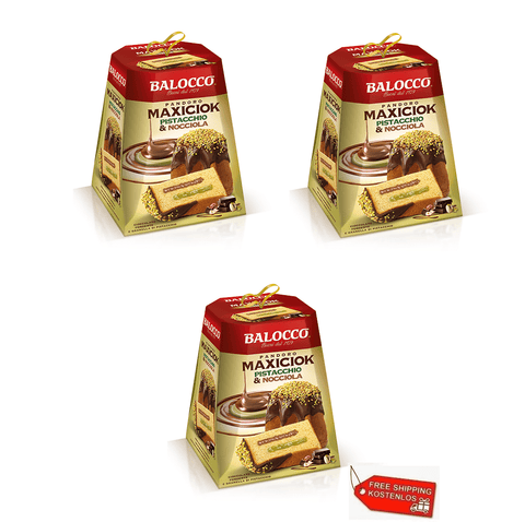 Balocco Christmas Sweets 3x Balocco Pandoro Maxiciok Pistacchio e Nocciola 800g 8001100069821