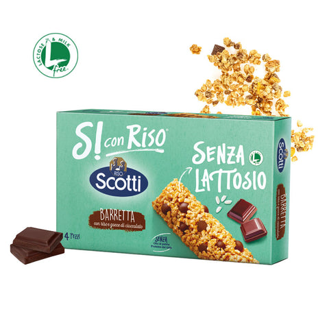 Riso Scotti Si con Riso BARRETTA CON RISO E GOCCE DI CIOCCOLATO   BAR WITH RICE AND CHOCOLATE CHIPS