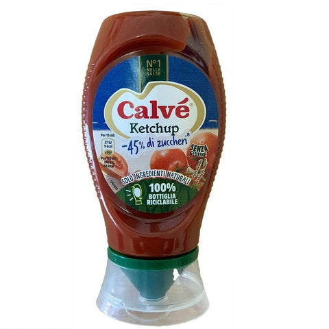 Calvé Ketchup -45% di Zuccheri Seasoning Sauces Squeeze 250ml - Italian Gourmet UK