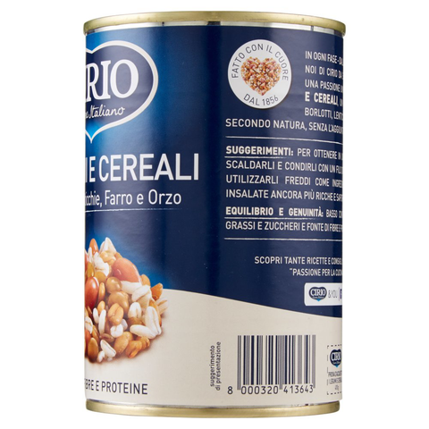 Cirio Cereals, Légumineuses Cirio I Legumi e Cereali Légumineuses et Céréales 410g 8000320413643