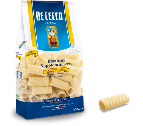 De Cecco Rigatoni Napoletani n.124 500G - Italian Gourmet UK