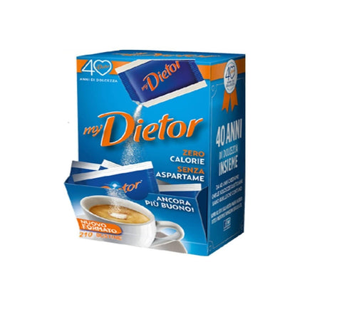 Dietor Italian sweetener 0 kcal 168g 210 sachets - Italian Gourmet UK