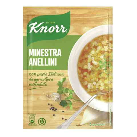 Knorr Minestra Anellini Dehydrated Prepared Soup 83g - Italian Gourmet UK