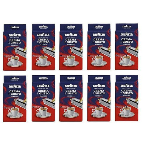 10x Lavazza Crema e Gusto Classico Ground Coffee 250g - Italian Gourmet UK