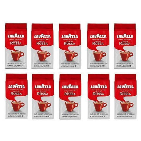 10x Lavazza Qualità Rossa ground coffee 250g - Italian Gourmet UK