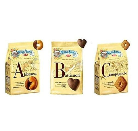 Test pack Mulino Bianco Batticuori Abbracci Campagnole italian biscuits (3xpacks) - Italian Gourmet UK