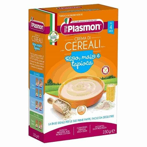 Plasmon Crema di Riso Mais e Tapioca Semolina cream from 4 Months 230g - Italian Gourmet UK