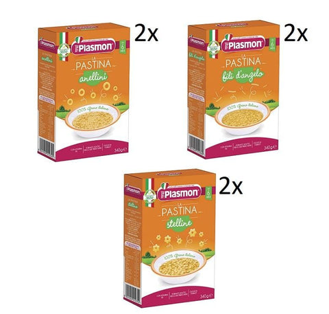 Test package Plasmon Pastina baby food noodles from 6 months 6x340g - Italian Gourmet UK