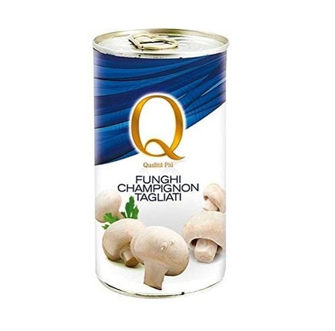 Qualità Più funghi champignons chopped mushrooms tin 355g - Italian Gourmet UK