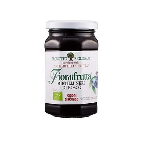 Rigoni di Asiago Fiordifrutta Italian mirtilli neri di Bosco Wild Blueberries marmelade Jam BIO 250g - Italian Gourmet UK