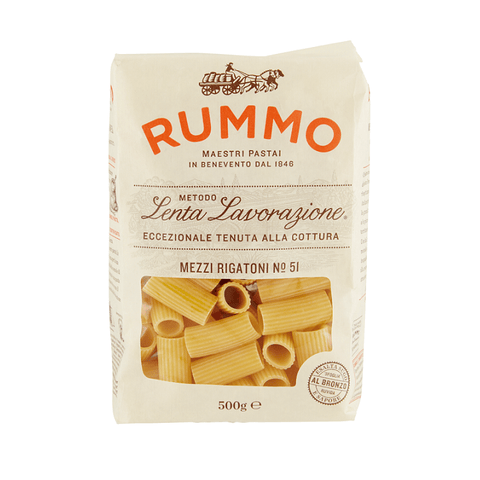 Rummo Pasta Rummo Mezzi Rigatoni N°51 Lenta Lavorazione Durum Wheat Semolina Pasta 500g Bronze Drawing