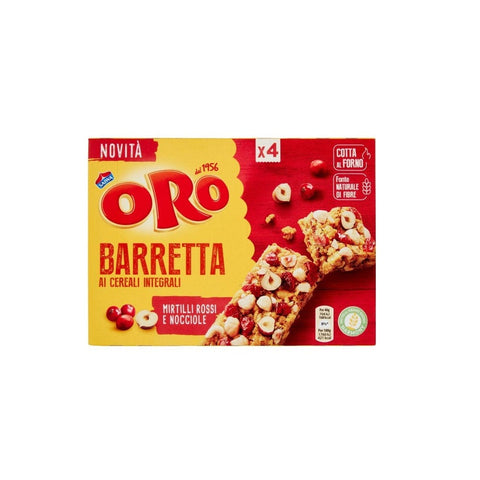 Saiwa Cereal Bars Oro Barretta mirtilli rossi e nocciole Bar cranberries and hazelnuts 160g (4 pieces)