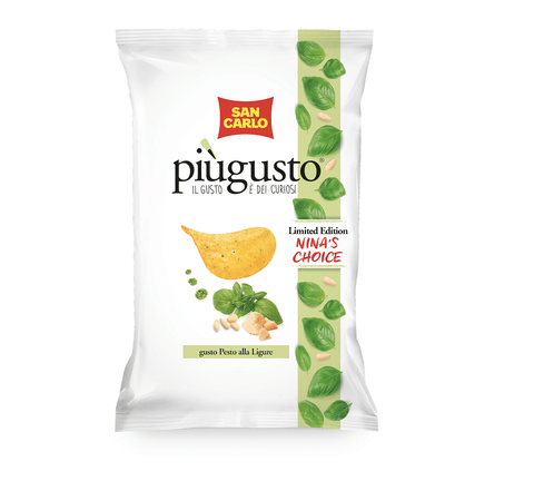 San Carlo Chips San Carlo Patatine piùgusto Pesto alla Ligure Salted Potato Chips 50g