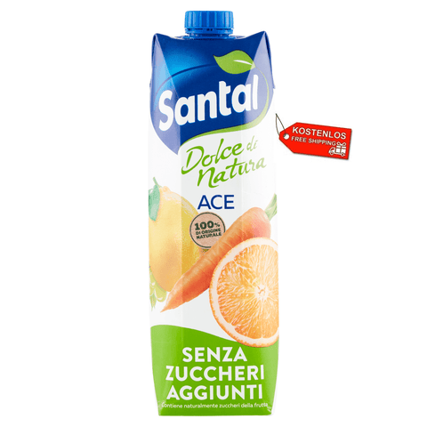 Santal Fruit juice 12x Parmalat Santal Succo di Frutta Ace Dolce di Natura Zero Flavor Orange, Carrot and Lemon Fruit Juice Zero Added Sugar 1Lt 8002580001707