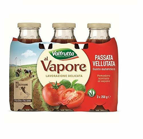 Valfrutta al vapore Passata di Pomodoro Steamed Velvety Tomato (3x350g) - Italian Gourmet UK