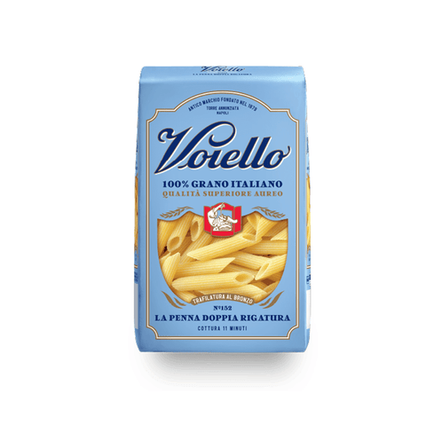 Voiello Pasta Voiello La Penna Doppia Rigatura n°152 Durum Wheat Semolina Pasta 100% Italian Wheat 500g Bronze Drawing